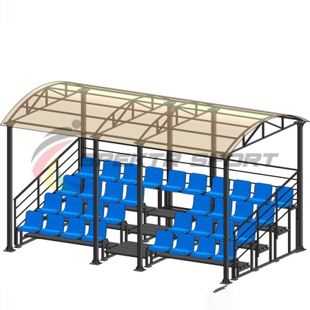 Купить Трибуна для зрителей 4 ряда на 34 места с навесом и перилами в Тырныаузе 